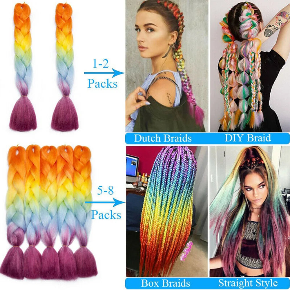 24-Inch Jumbo Synthetic Braiding Hair Extensions - 5