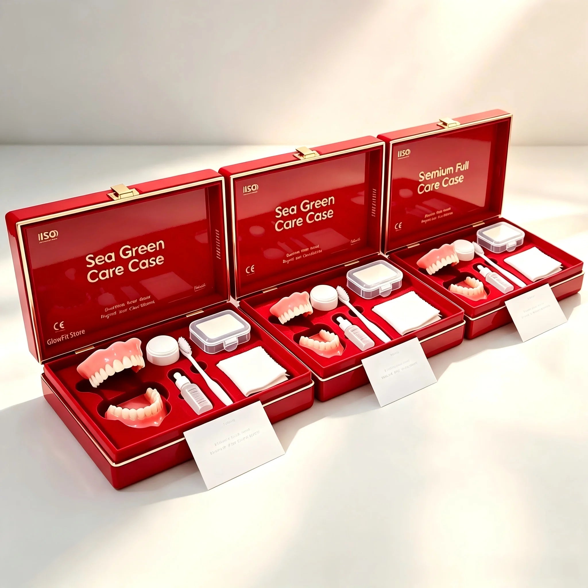 Full Mouth Denture Care Set with Storage Case and Cleaning Tools - 9