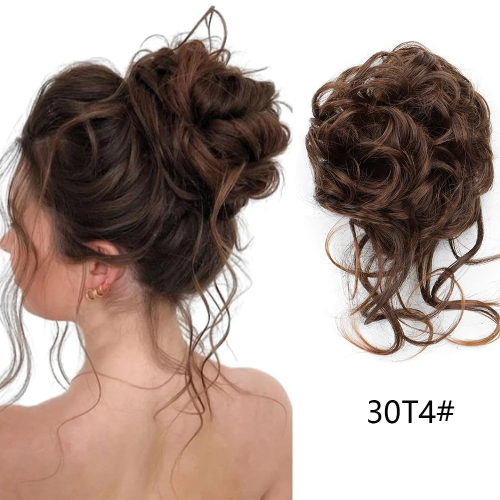 Messy Curly Hair Bun Extension for Instant Volume