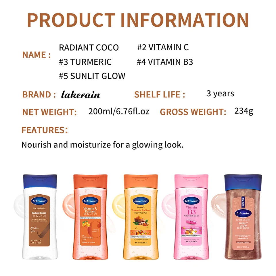 Radiant Hydrating Body Gel Oil for Soft Glowing Skin