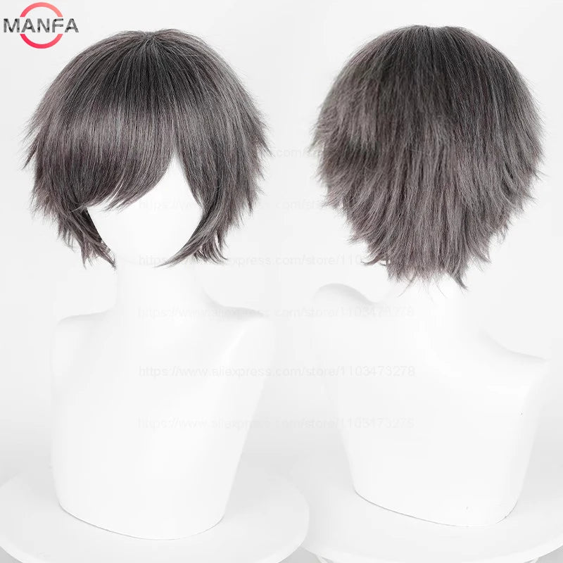 30cm Short Straight Cosplay Wig for Men and Women - 3