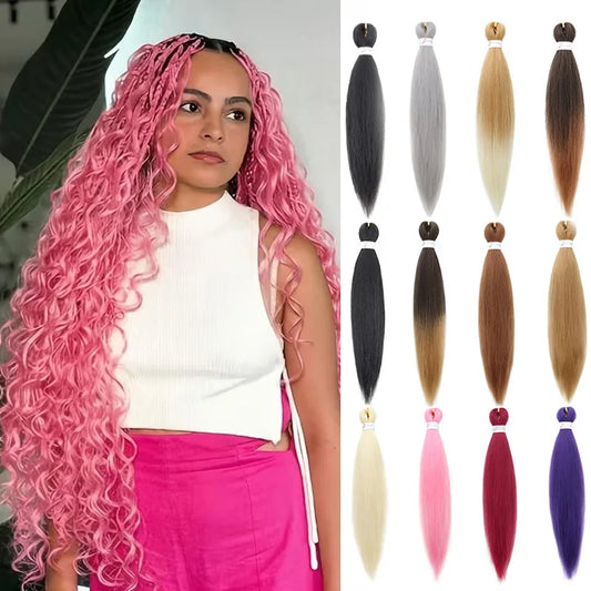 20-Inch Pre-Stretched Yaki Synthetic Braiding Hair Extensions