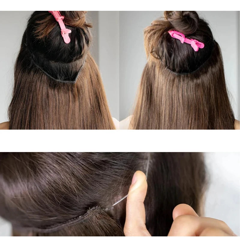 24 Inch Invisible Wire Halo Hair Extension for Instant Length - 6