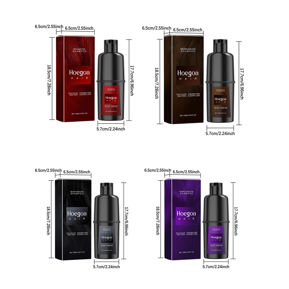 Instant Hair Color Dye Shampoo for Easy Grey Hair Coverage