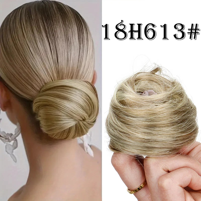 Messy Bun Hair Extension Scrunchie for Quick Natural Hairstyles