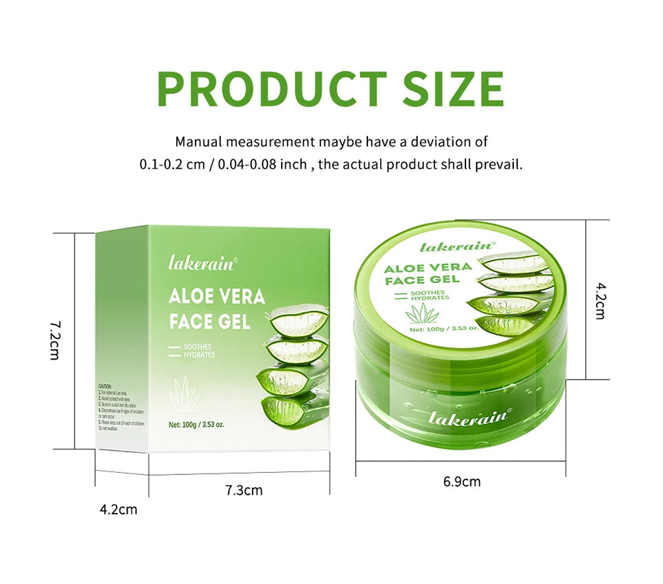 Hydrating Aloe Vera Gel for Soothing and Moisturizing Facial Skin Care