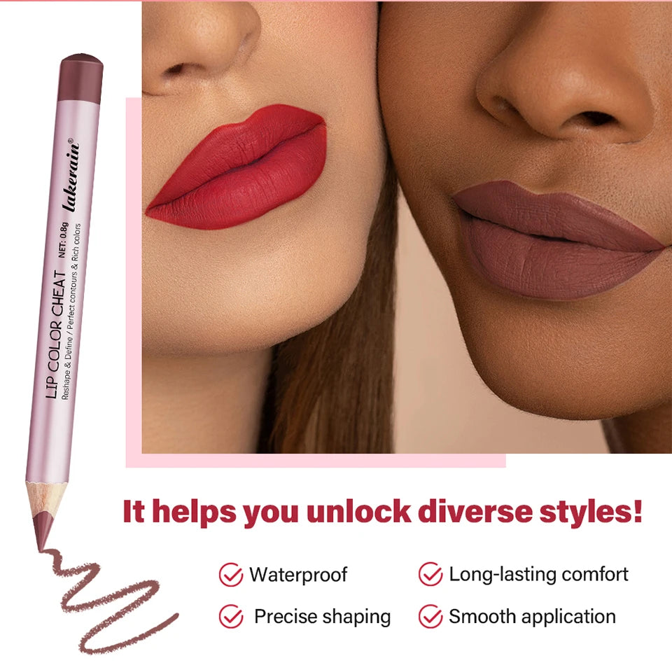 Waterproof Matte Lip Liner Pencil Set for Long-Lasting Defined Lips - 11
