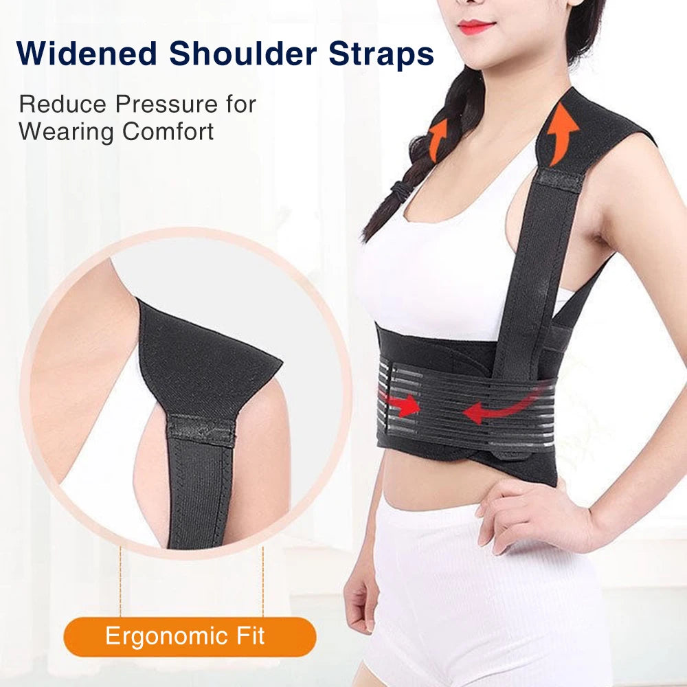 Self-Heating Tourmaline Magnetic Back and Shoulder Support Brace