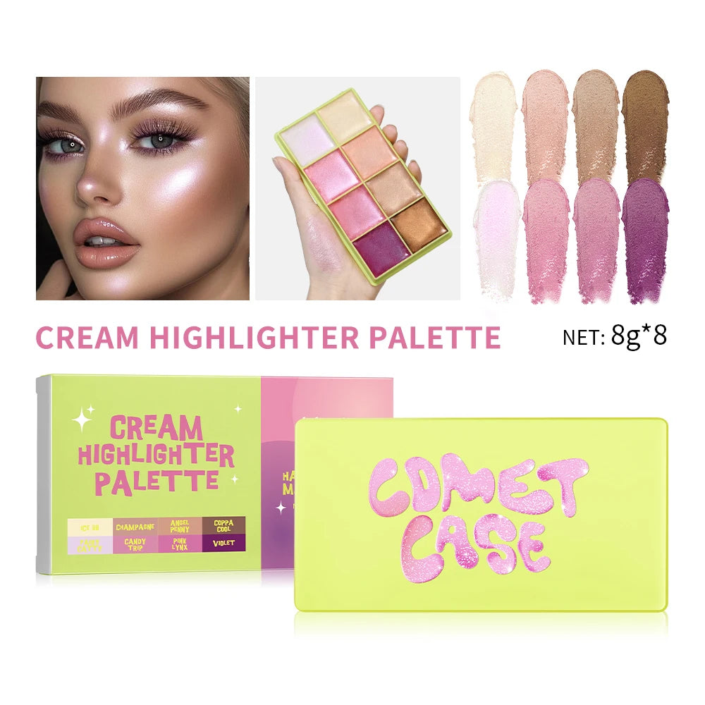 8-Color Cream Blush and Contouring Makeup Palette for Flawless Skin - 47