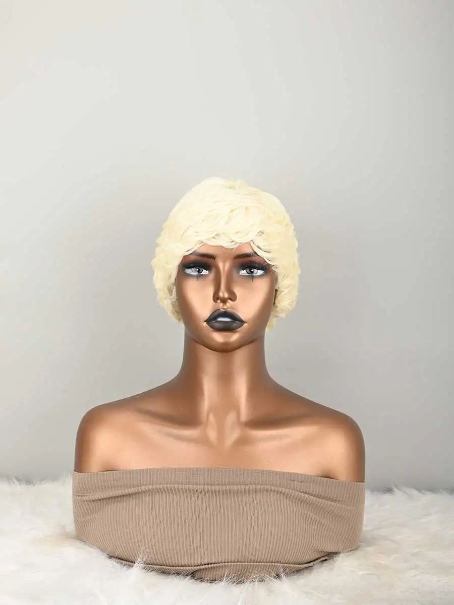 Short Curly Pixie Cut Synthetic Wig for Women - 11