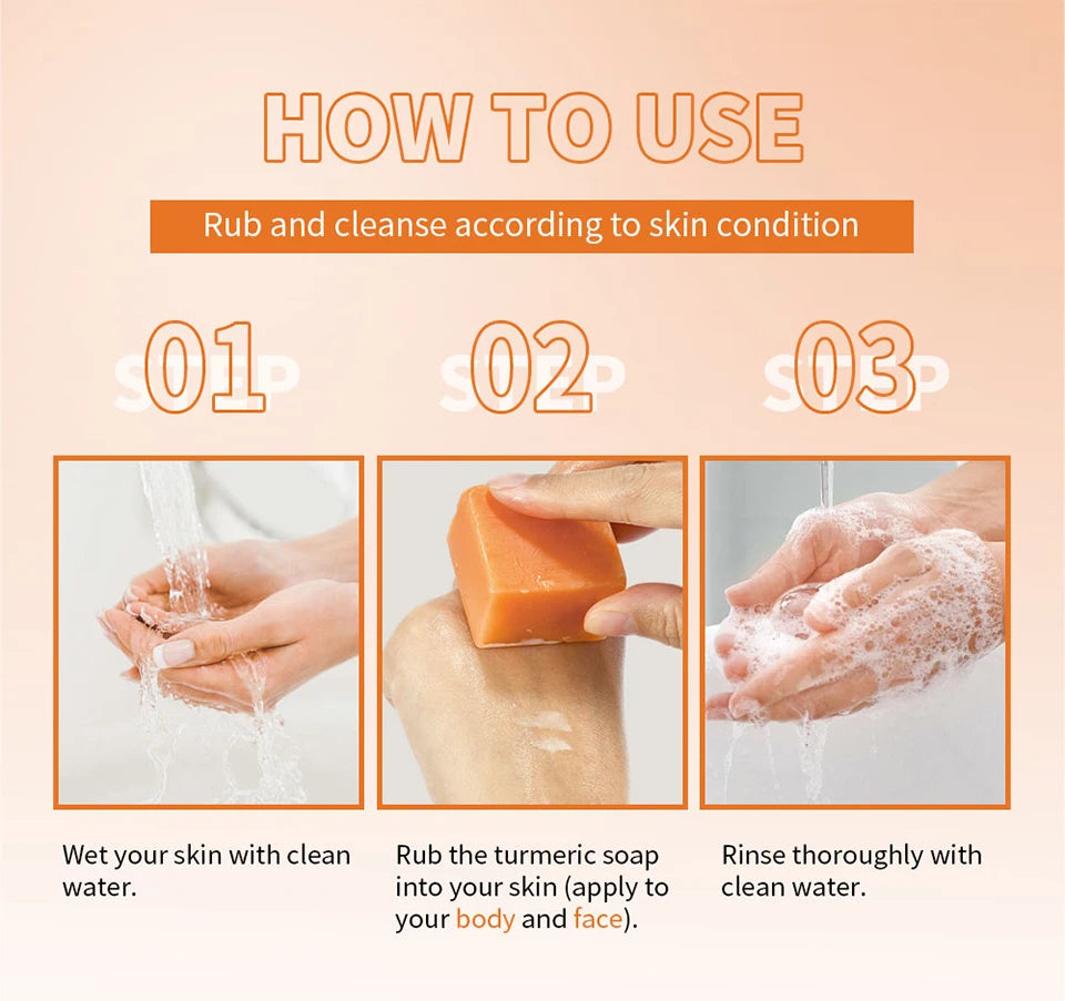 Brightening Turmeric Soap Bar for Face and Body Deep Cleansing