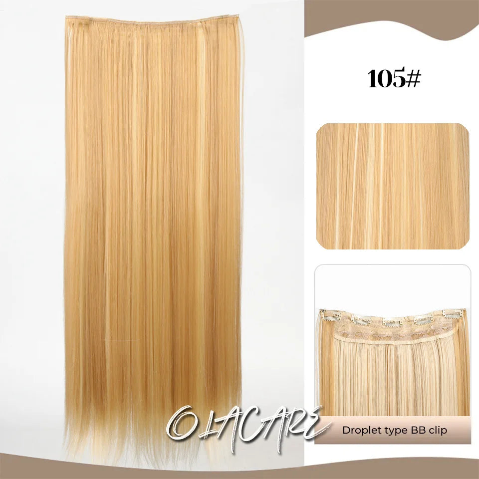 24-Inch Long Straight Clip-In Hair Extensions for Women