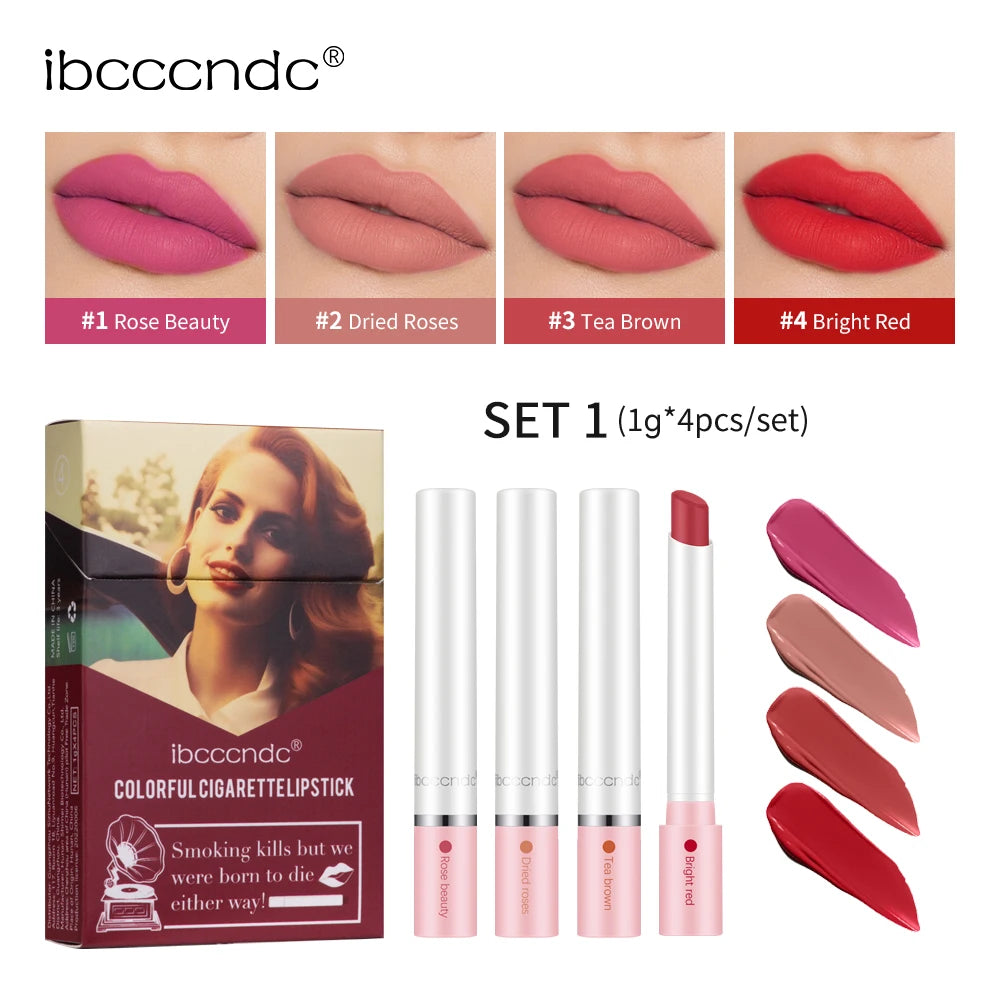 Matte Lipstick Set with Waterproof Long-Lasting Velvet Finish