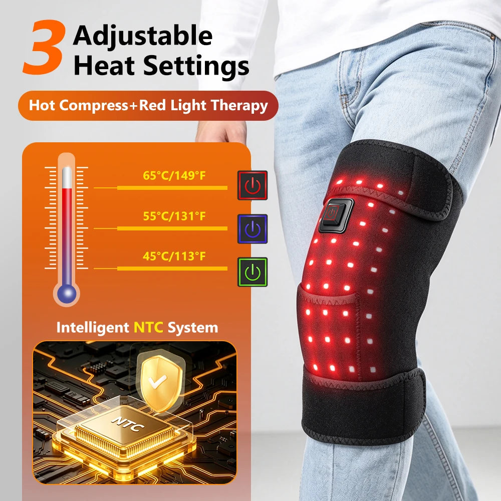 Red Light Therapy Heated Knee Brace for Joint Pain and Muscle Relief