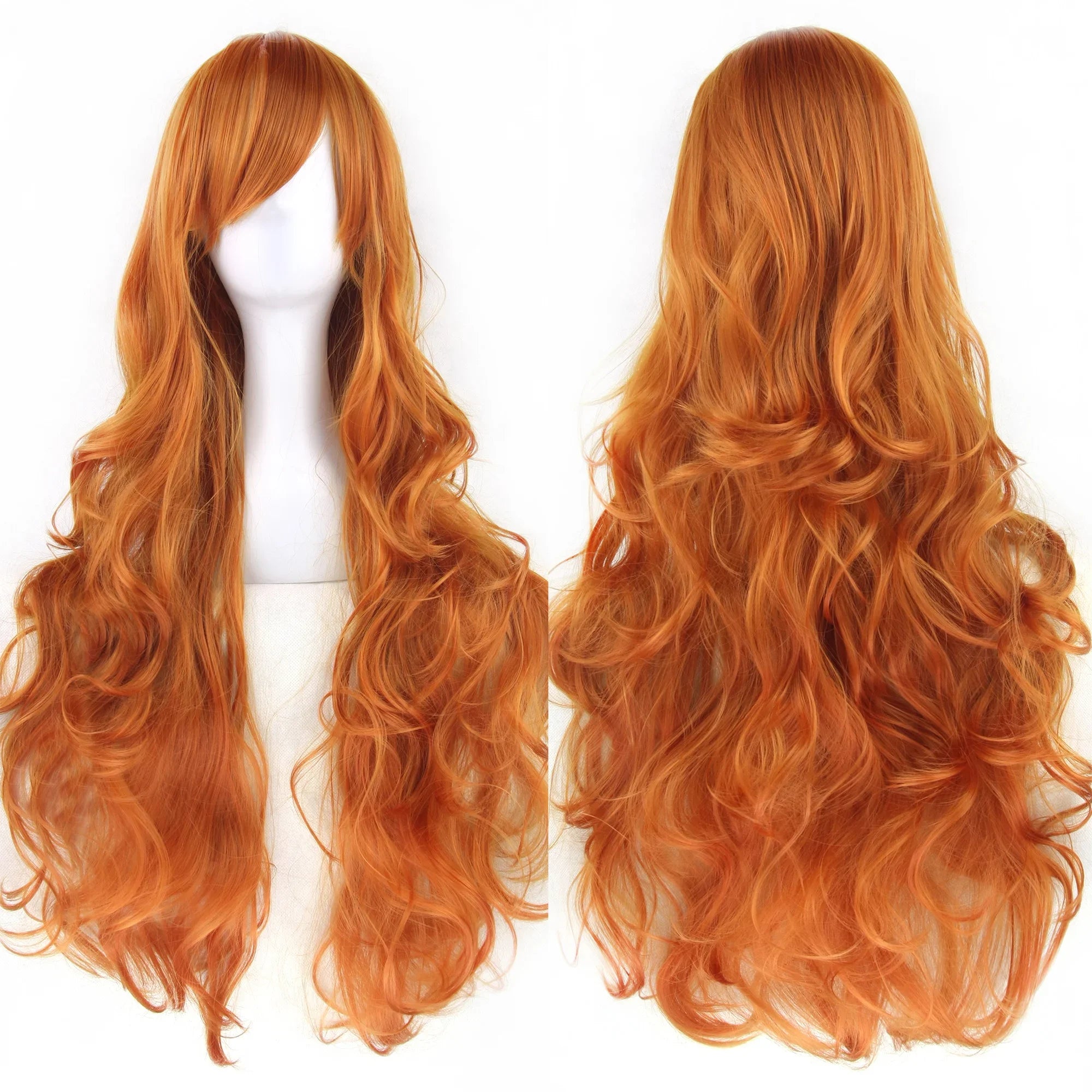 Long Curly Heat-Resistant Synthetic Cosplay Wig for Costume Parties - 19