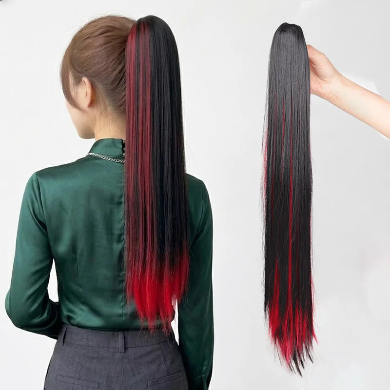 24-Inch Straight Highlight Ponytail Extension - 10