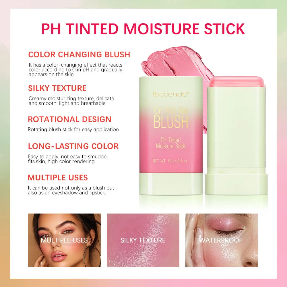Tinted Moisturizing Blush Stick for Natural Cheeks, Eyes and Lips - 3
