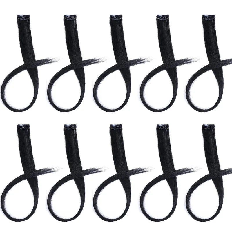 22-Inch Clip-In Synthetic Hair Extensions for Instant Color Highlights - 16
