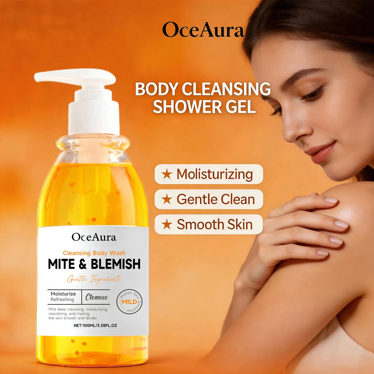 Anti-Mite and Acne Control Cleansing Body Wash for Oily Skin