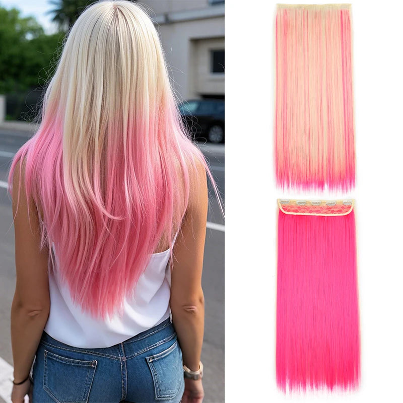 Long Straight One Piece Clip In Hair Extensions for Women