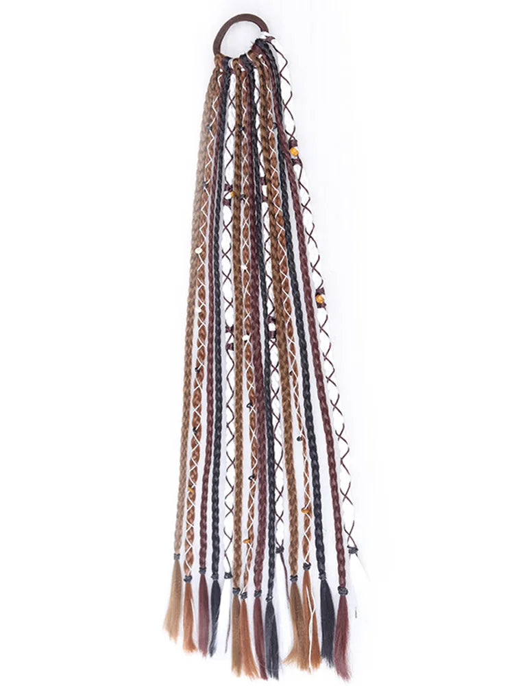 Bohemian Braided Ponytail Extension for Women Hippie Style Hair Accessory - 11