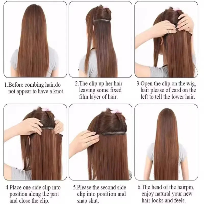 Long Straight Clip-in Hair Extensions for Instant Length and Volume