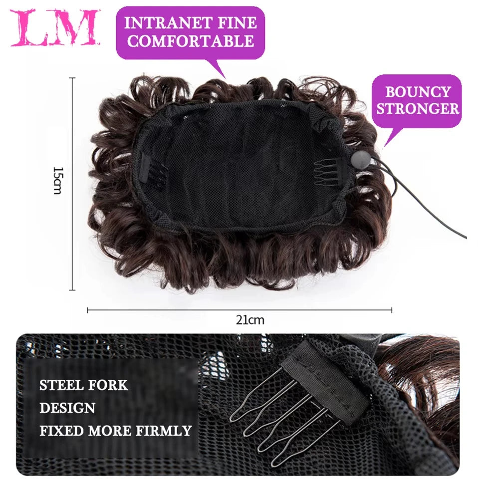 Messy Curly Hair Bun Scrunchie for Instant Elegant Updo Hairstyles - 3