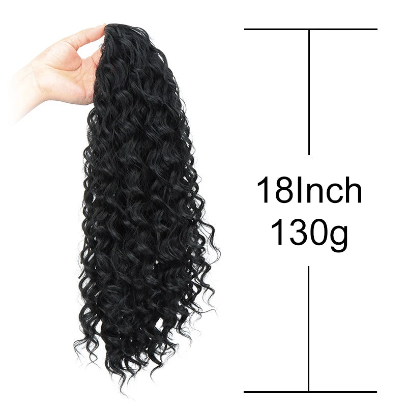 18-Inch Kinky Curly Drawstring Ponytail Hair Extension - 3