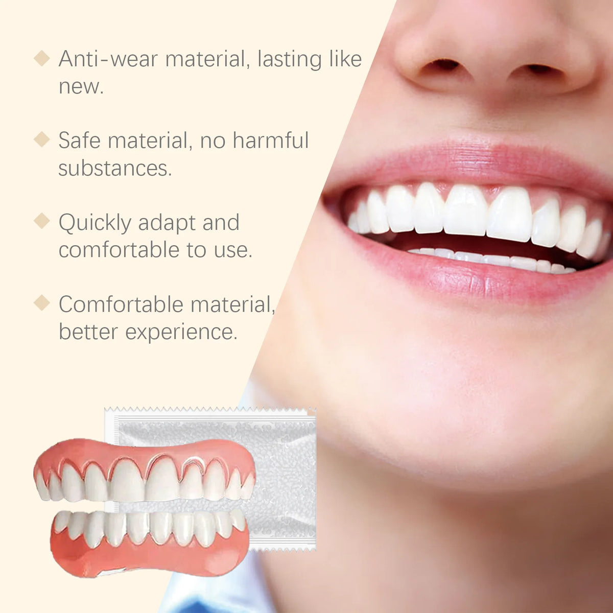 Flexible Silicone Cosmetic Dentures for Missing Teeth and Smile Restoration