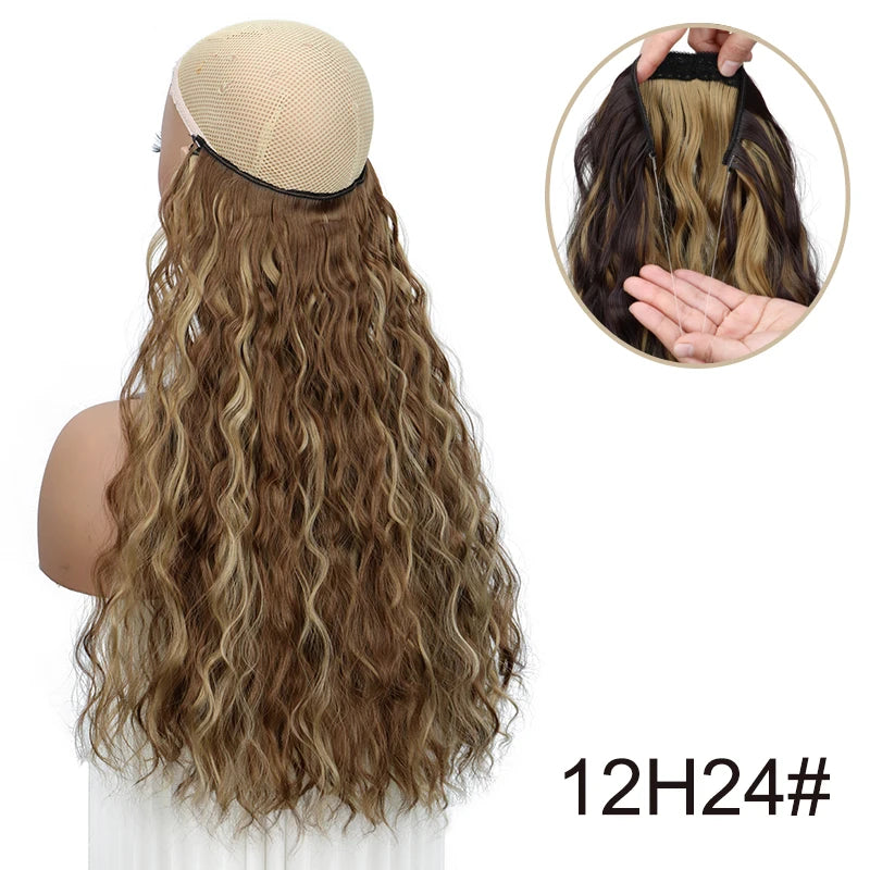 18-Inch Invisible Wire Wavy Hair Extensions for Full Volume