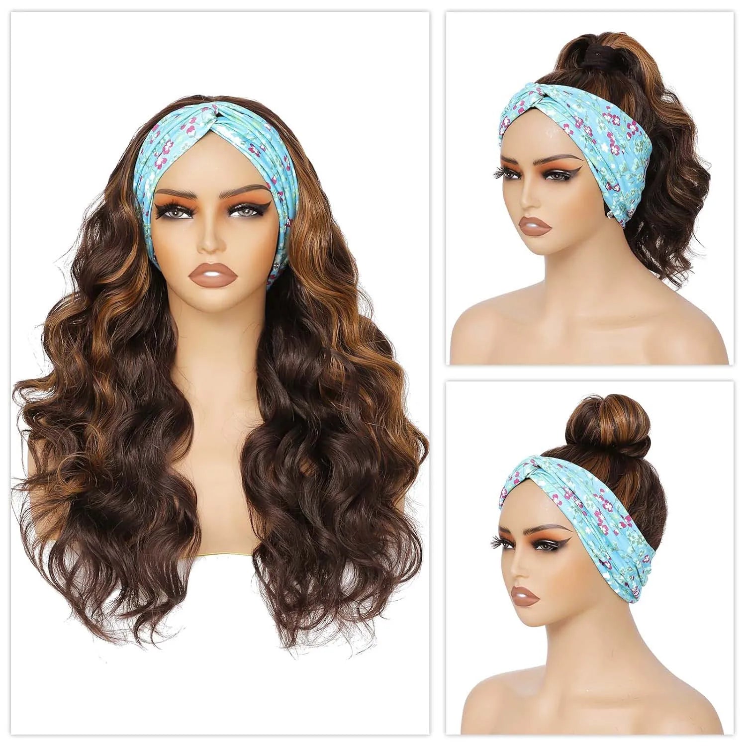 Long Wavy Headband Wig for Effortless Daily Styling - 4