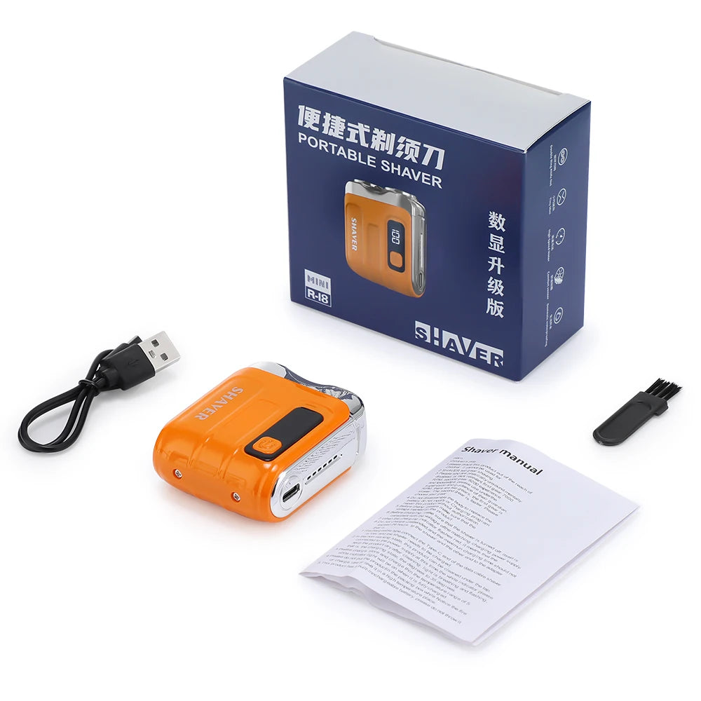 Portable Electric Rotary Shaver for Men with Digital Display