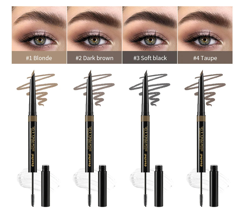 2-in-1 Waterproof Eyebrow Pencil and Gel for Natural Smudge-Proof Brows - 8
