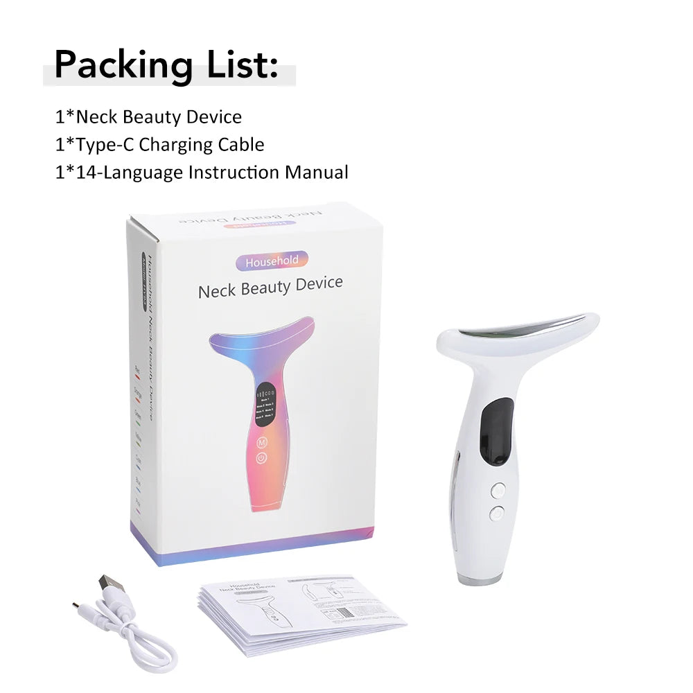 7-Color LED Neck and Face Lifting Massager for Skin Tightening