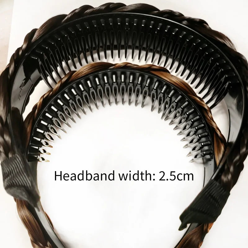 Synthetic Braided Twist Hairband with Teeth for Secure Comfortable Styling - 9