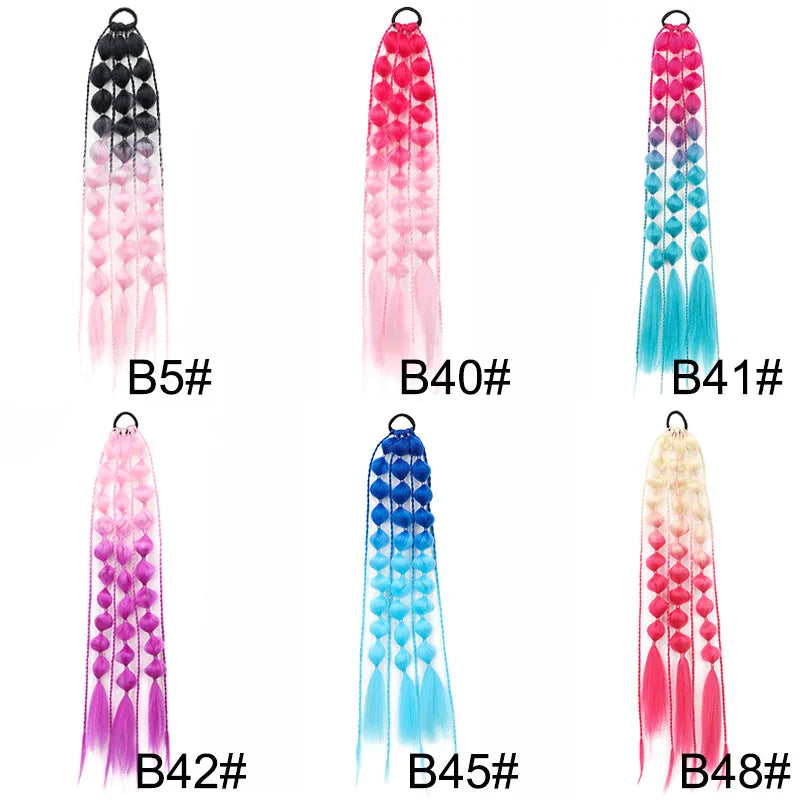 Colorful Bubble Braid Ponytail Extension for Women - 4