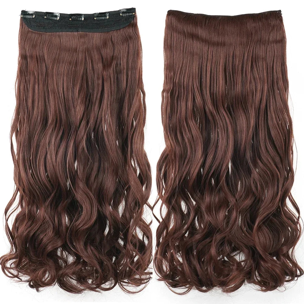 Wavy Clip-In Synthetic Hair Extensions for Instant Volume