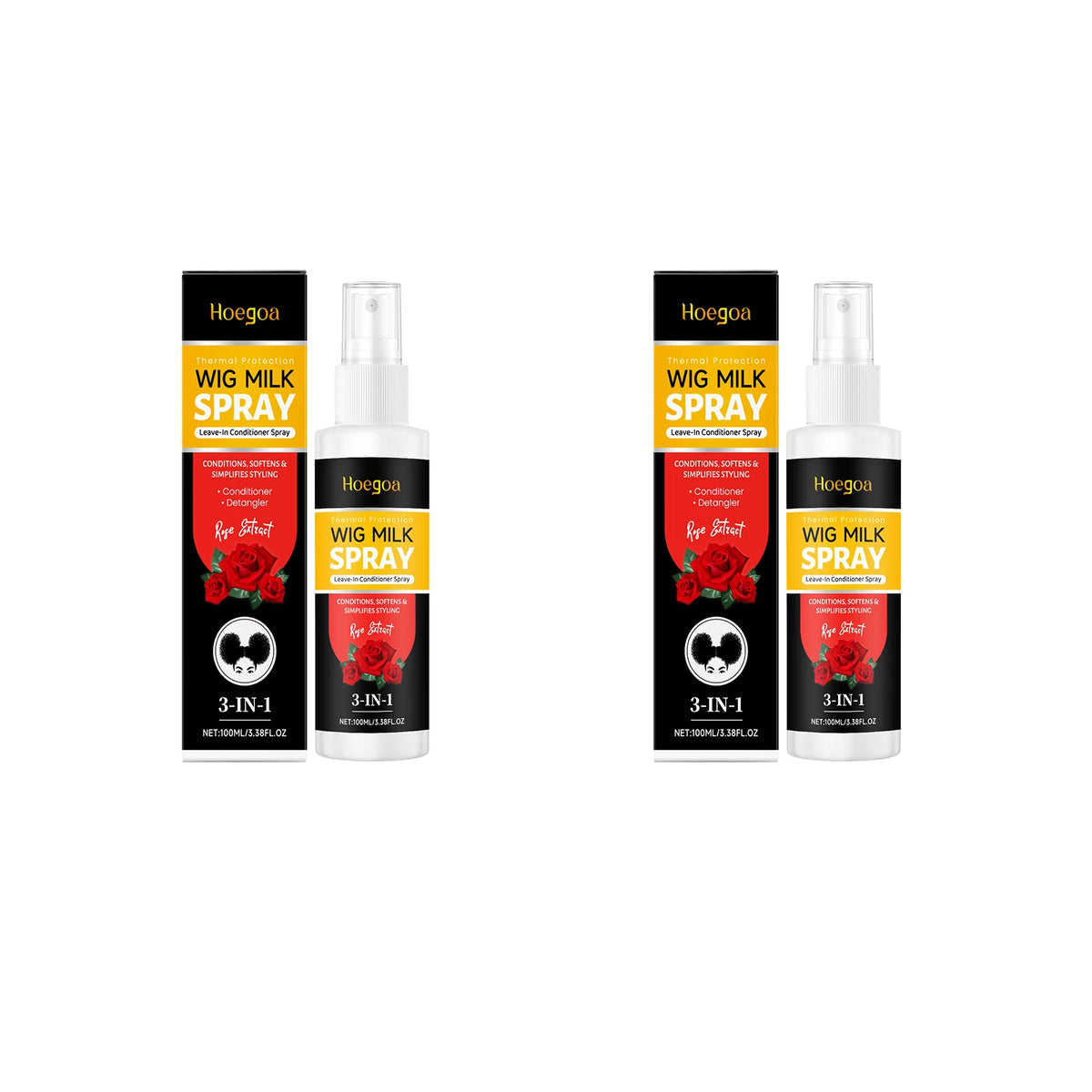 3-in-1 Rose Leave-In Conditioning Spray for Wigs and Natural Hair