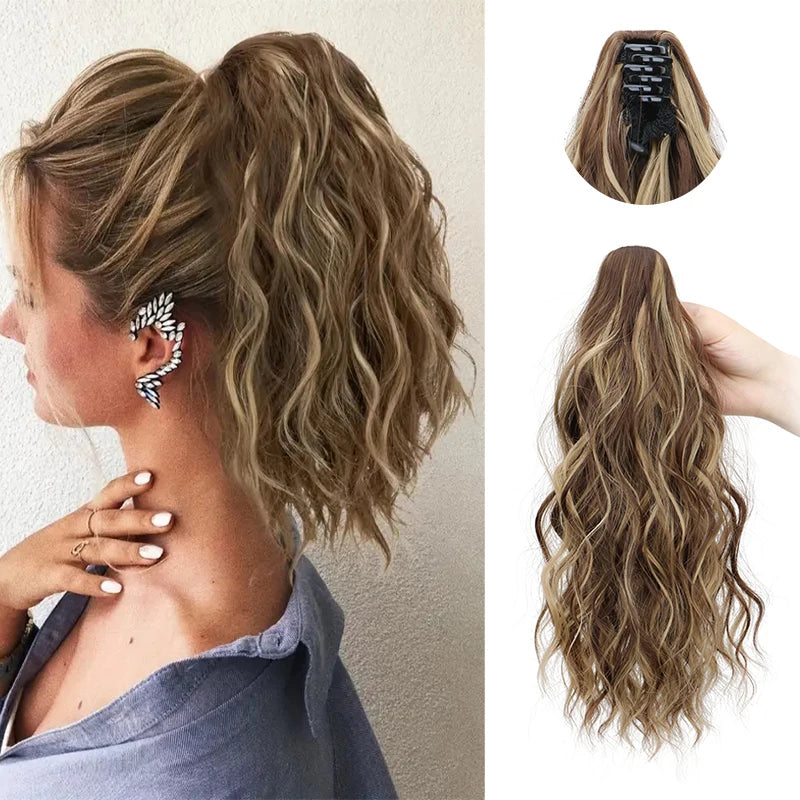 Curly Claw Clip Ponytail Hair Extension for Women - 9