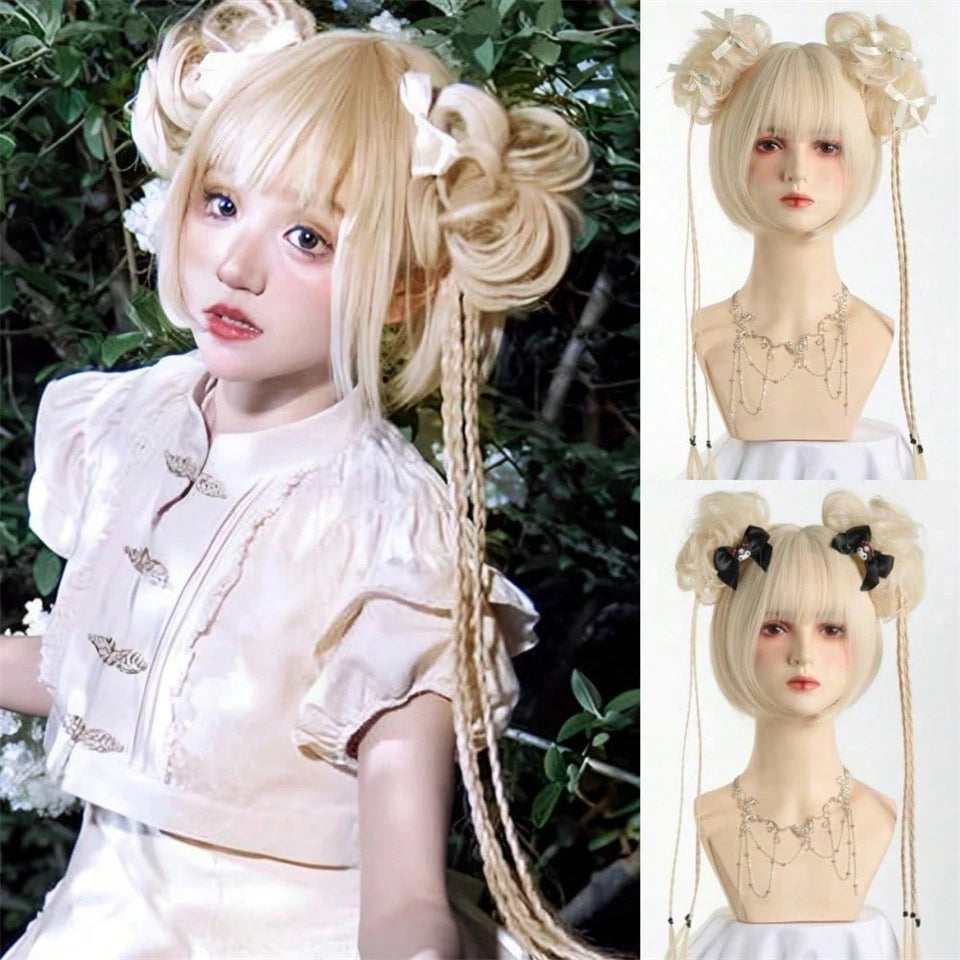 Short Curly Bob Wig with Bangs for Cosplay and Daily Wear - 23