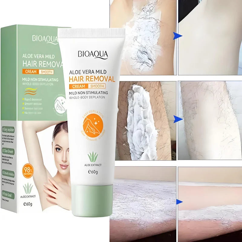 Pain-Free Aloe Vera Hair Removal Cream for Sensitive Skin