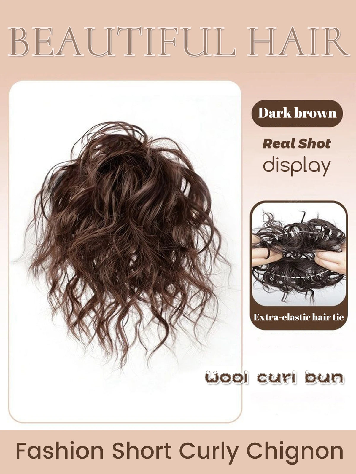 Wavy Curly Synthetic Hair Bun Extension for Daily and Party Styling