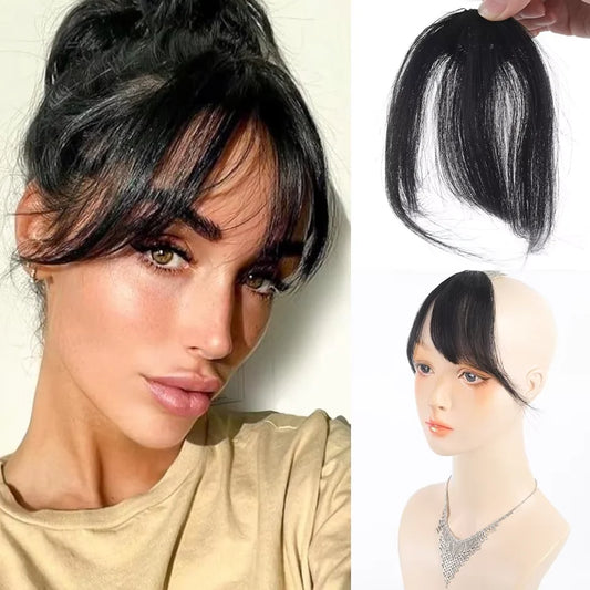 Clip-In Hair Bangs with Side Temples for Instant Volume