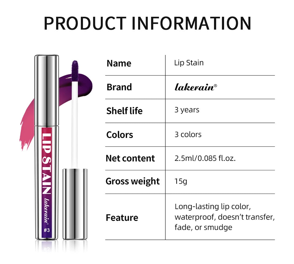 Long-Lasting Waterproof Peel Off Lip Stain Set - 17