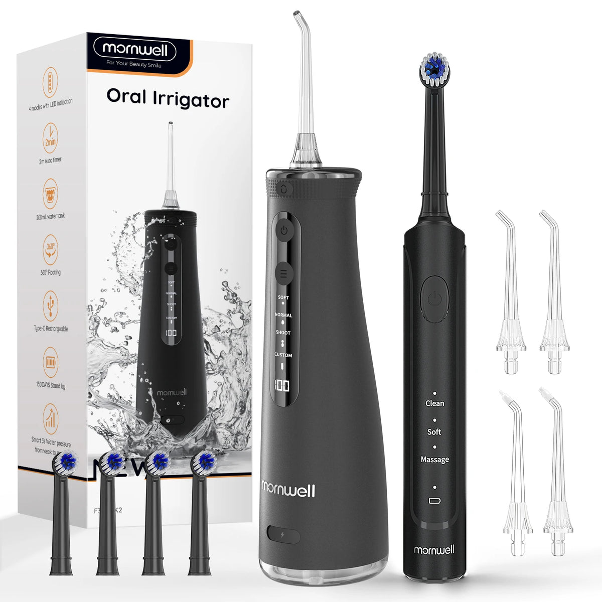 Electric Toothbrush and Water Flosser Combo Kit for Deep Teeth Cleaning