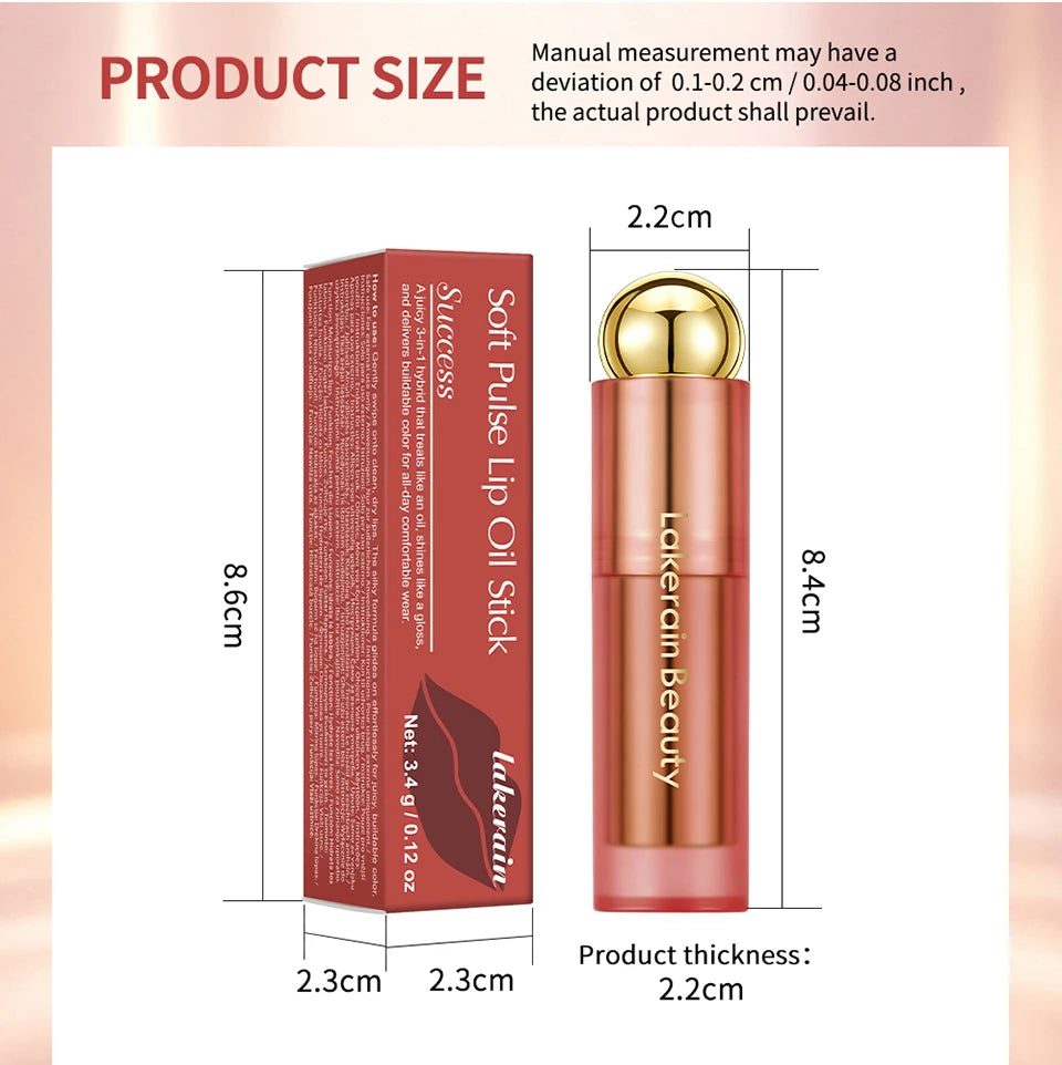3-in-1 Tinted Moisturizing Lip Oil Stick for Glossy Plump Lips - 17