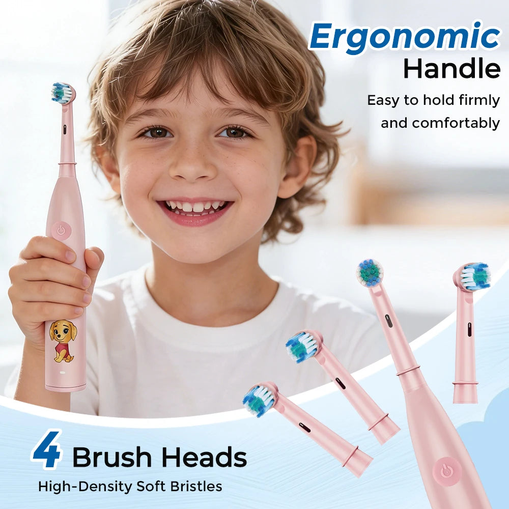 Rechargeable Electric Toothbrush for Kids with Soft Bristles and Timer - 12