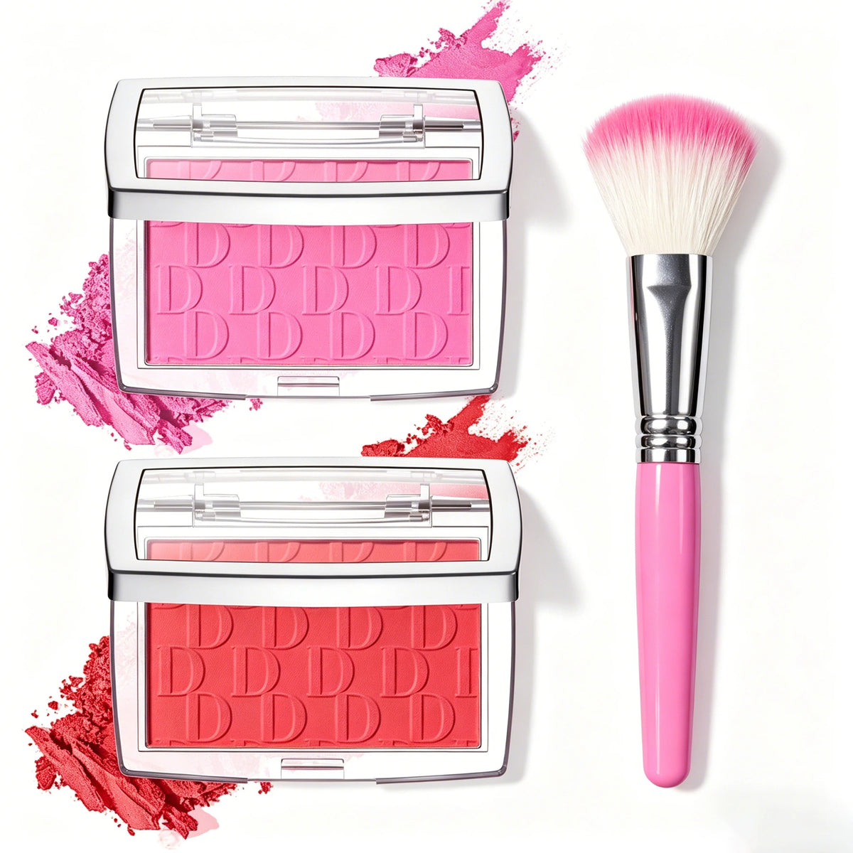 Matte Embossed Blush Palette with Brush for Natural Long Lasting Glow