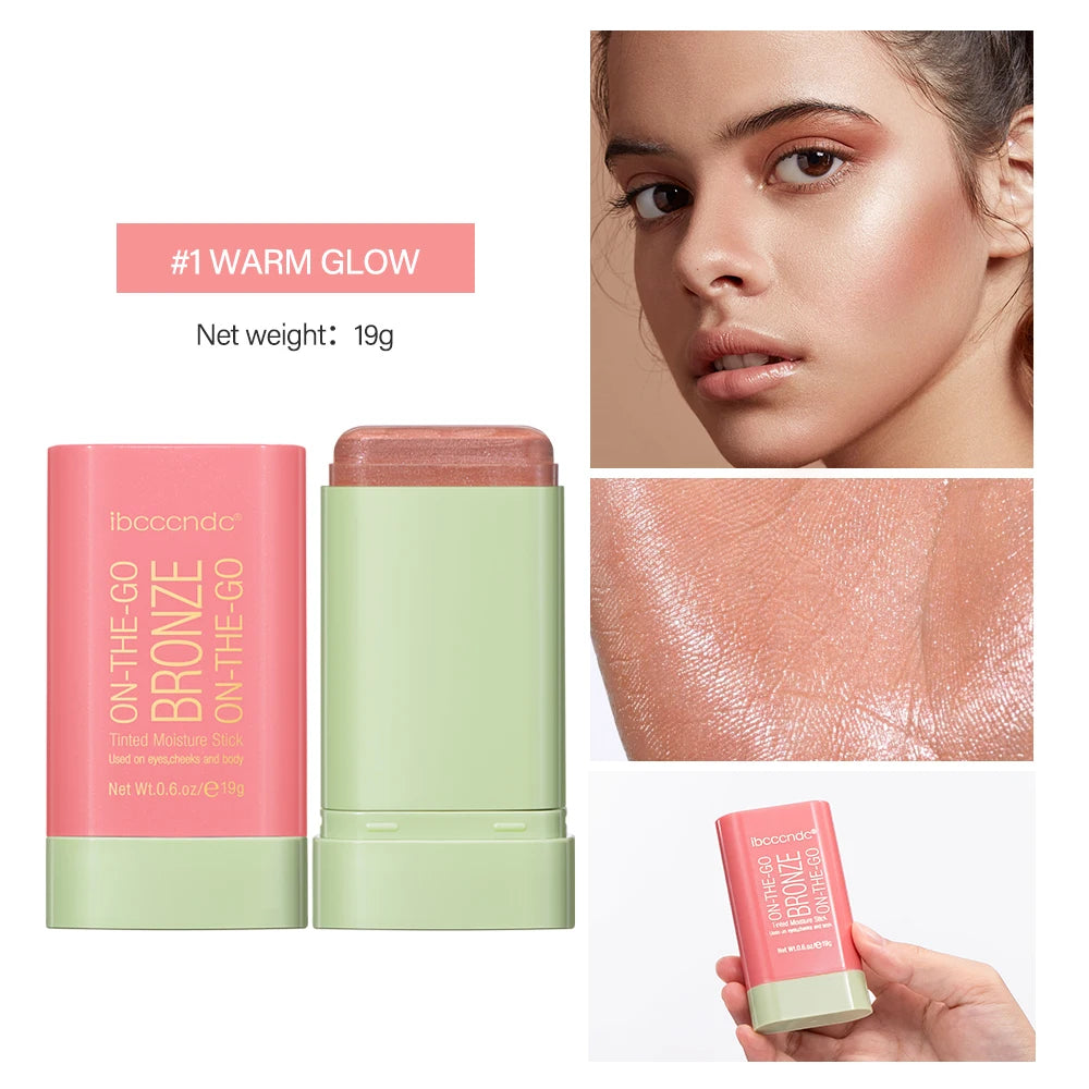 Cream Bronzer and Highlighter Stick for Face Eyes and Body Sculpting