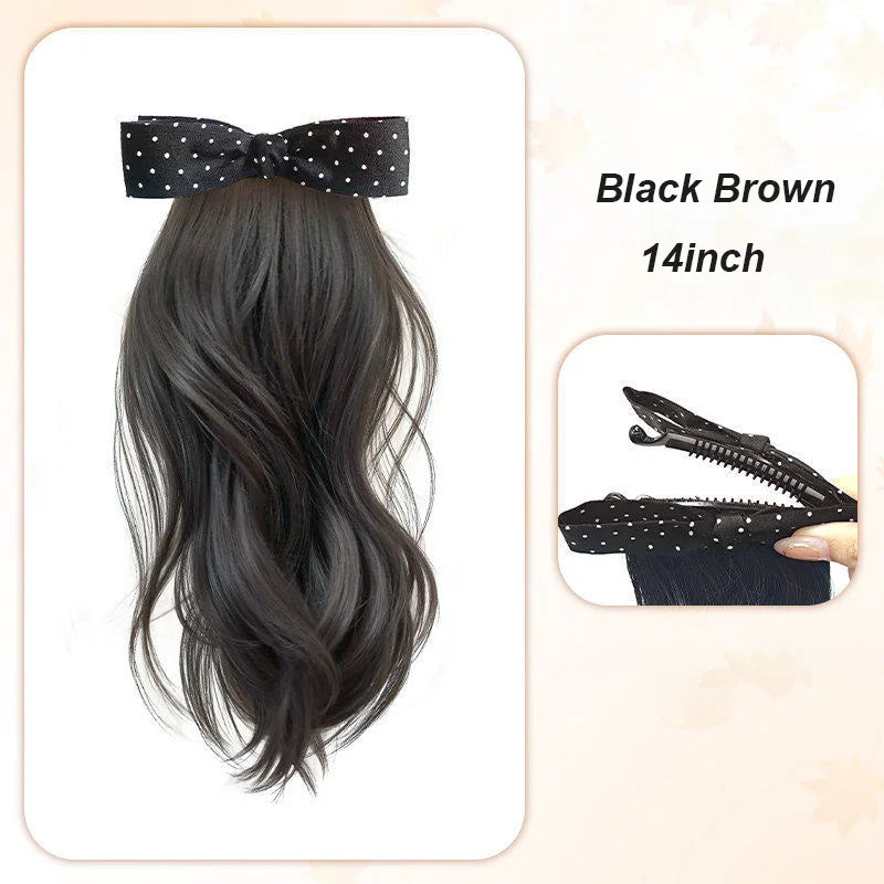 Wavy Ponytail Hair Extension with Bow Clip - 8
